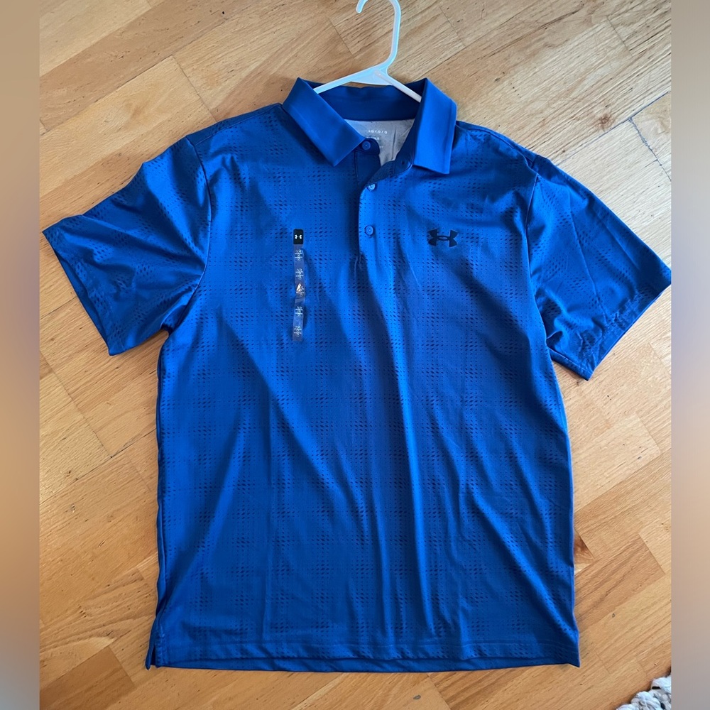 Under Armour blue playoff polo